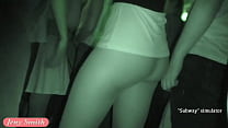 Beautiful woman teasing a stranger in public. Really hot video